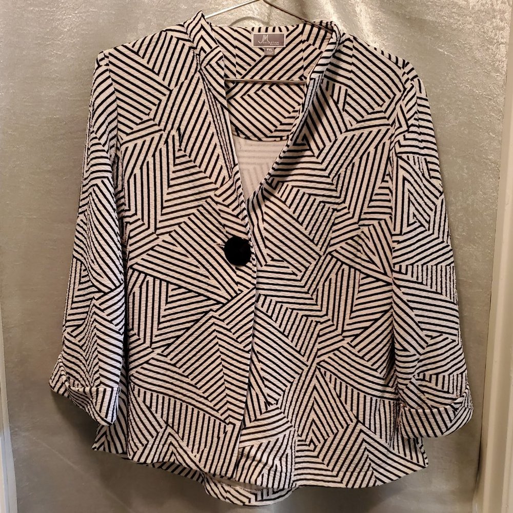JM Collection XLP 1 Button Geometric Jacket
